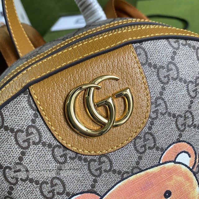 Gucci女包 古驰Ophidia Web泰迪熊后背包 Gucci双肩包 647816  gdj1679